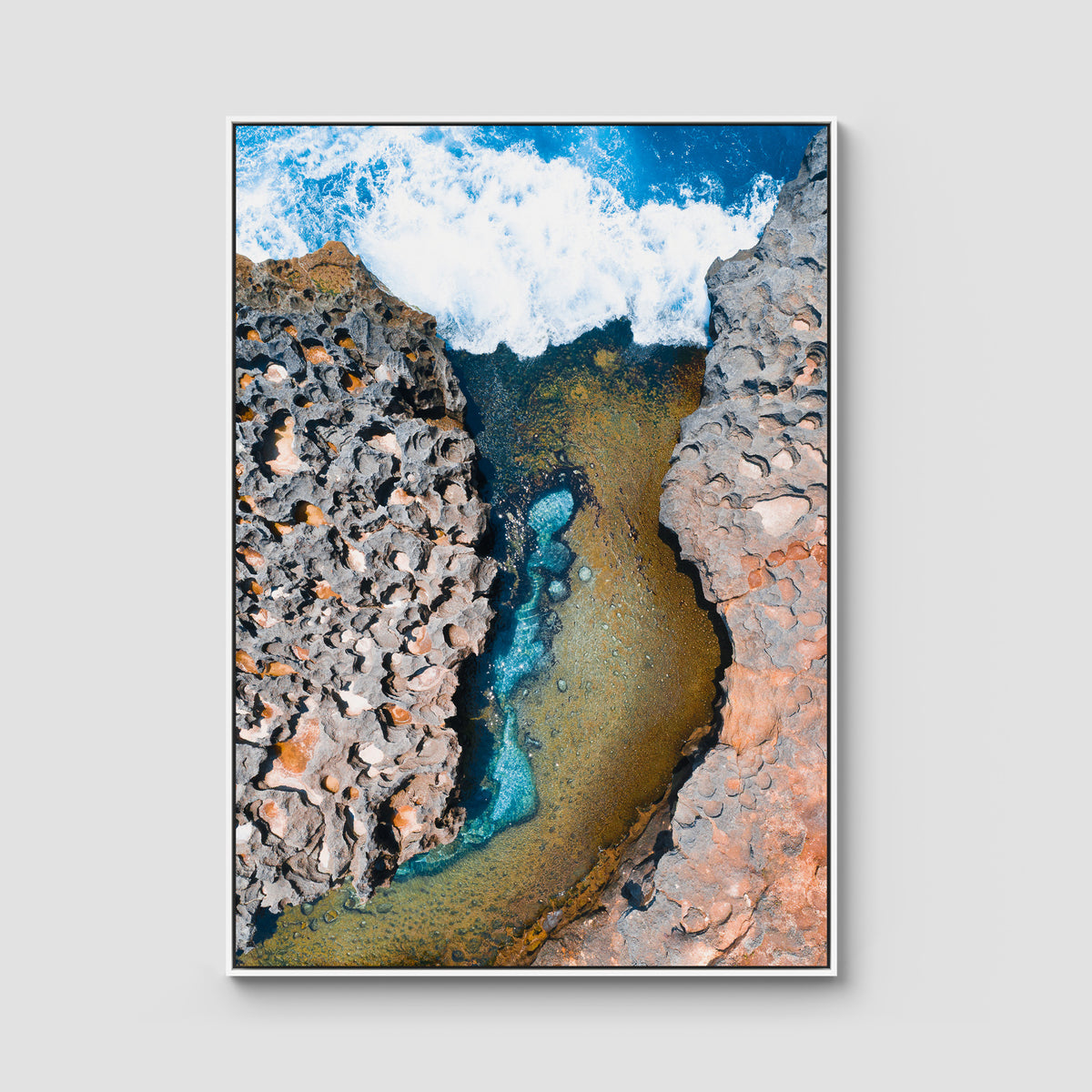 Angel Billabong - Nusa Penida - Art Print - Float Frame Canvas - White - Portrait