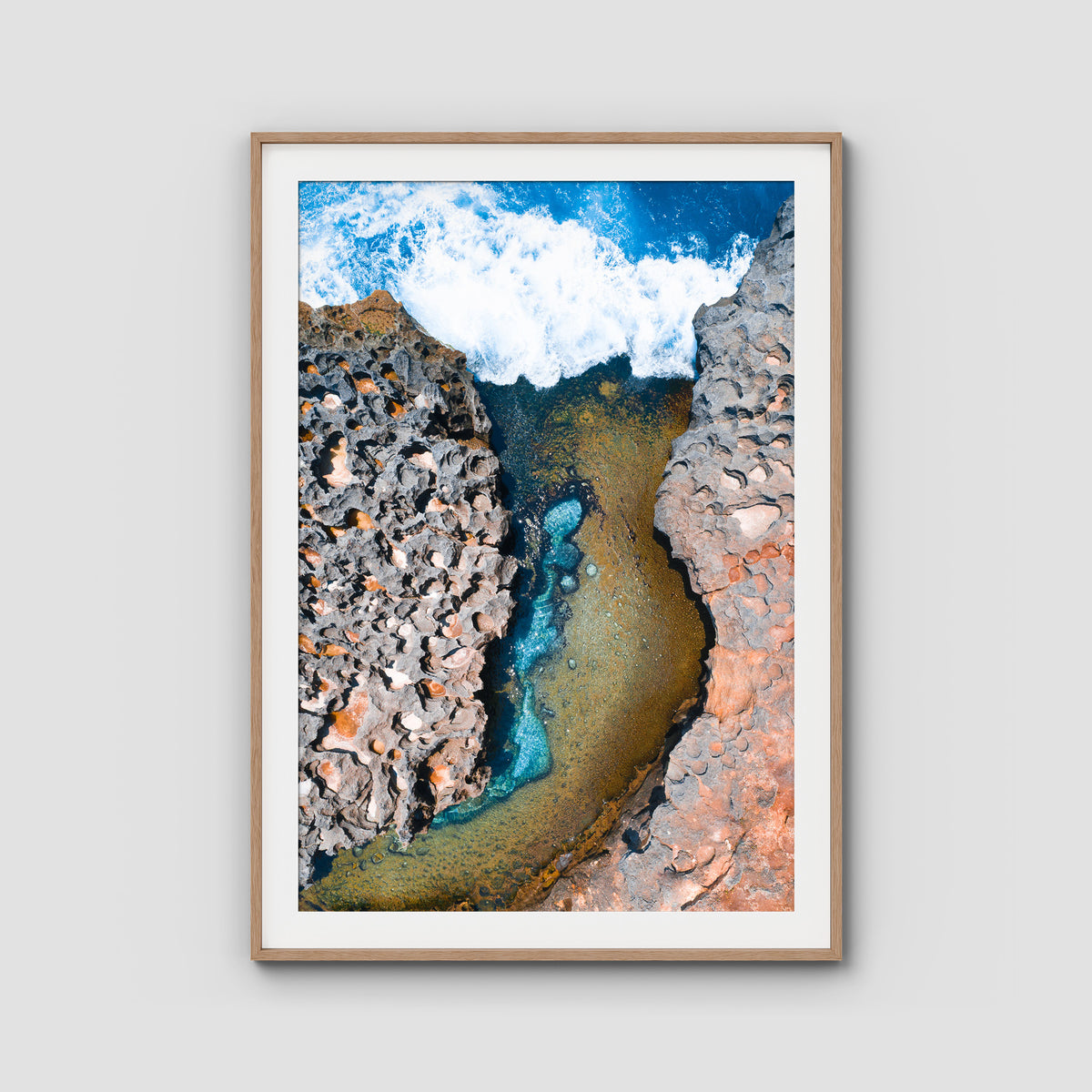 Angel Billabong - Nusa Penida - Art Print - Traditional Frame - Raw Oak - Portrait