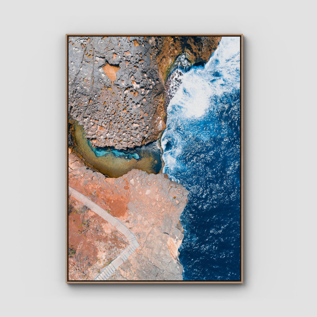Angel Billabong - Nusa Penida ii - Art Print - Float Frame Canvas - Raw Oak - Portrait