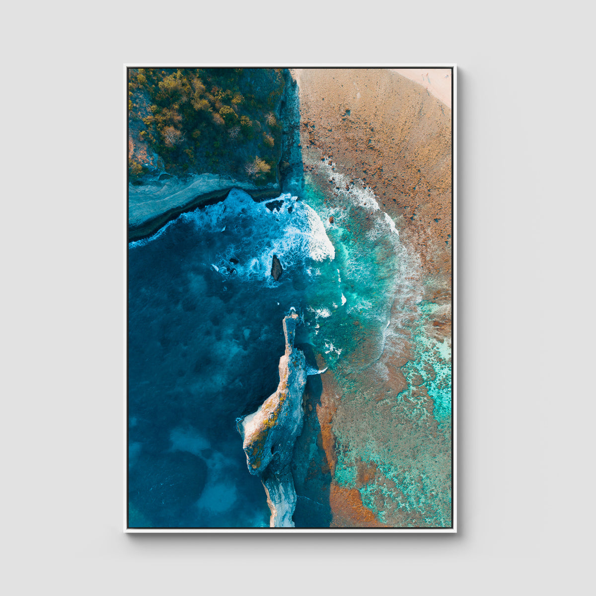 Atuh Beach - Nusa Penida - Art Print - Float Frame Canvas - White - Portrait