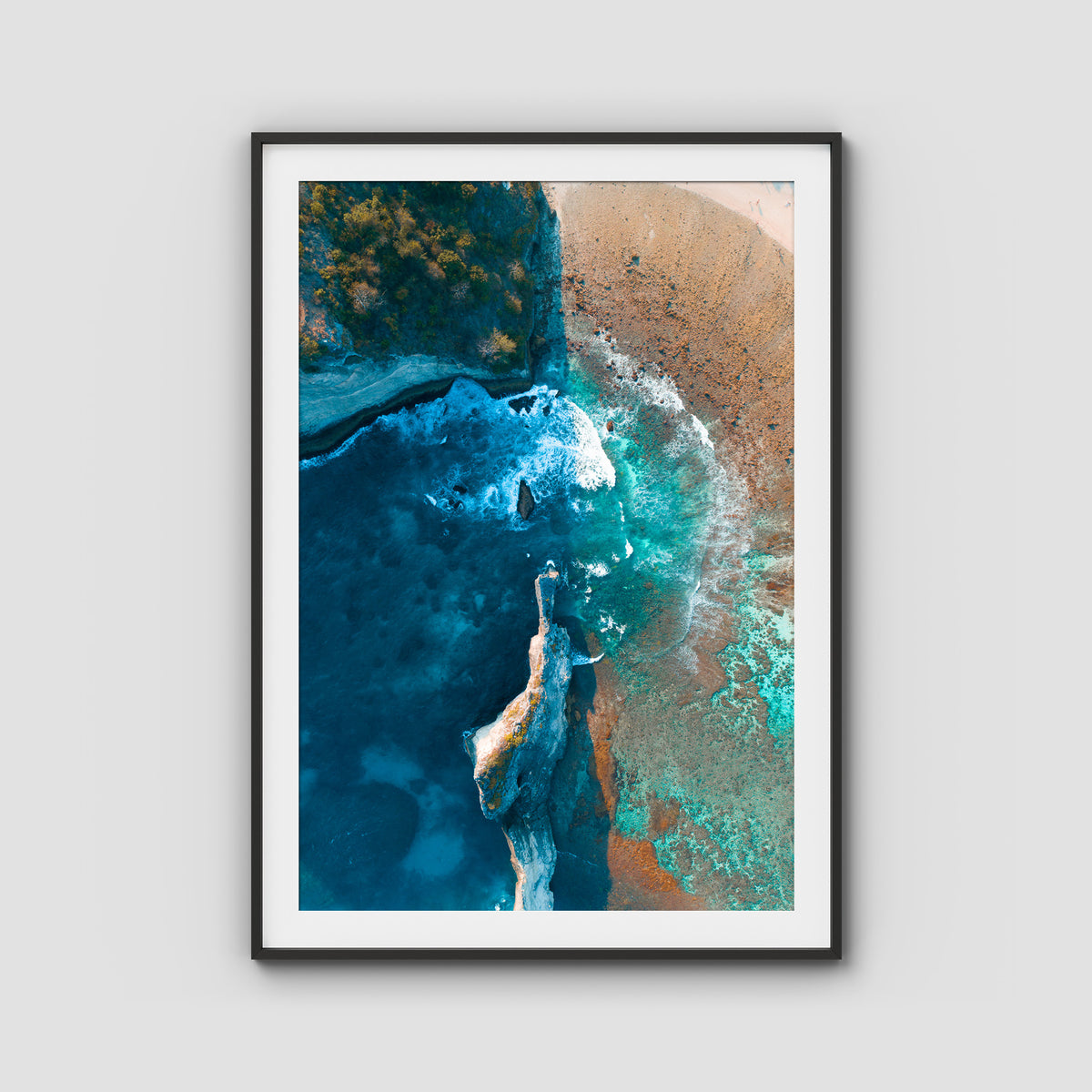 Atuh Beach - Nusa Penida - Art Print - Traditional Frame - Black - Portrait