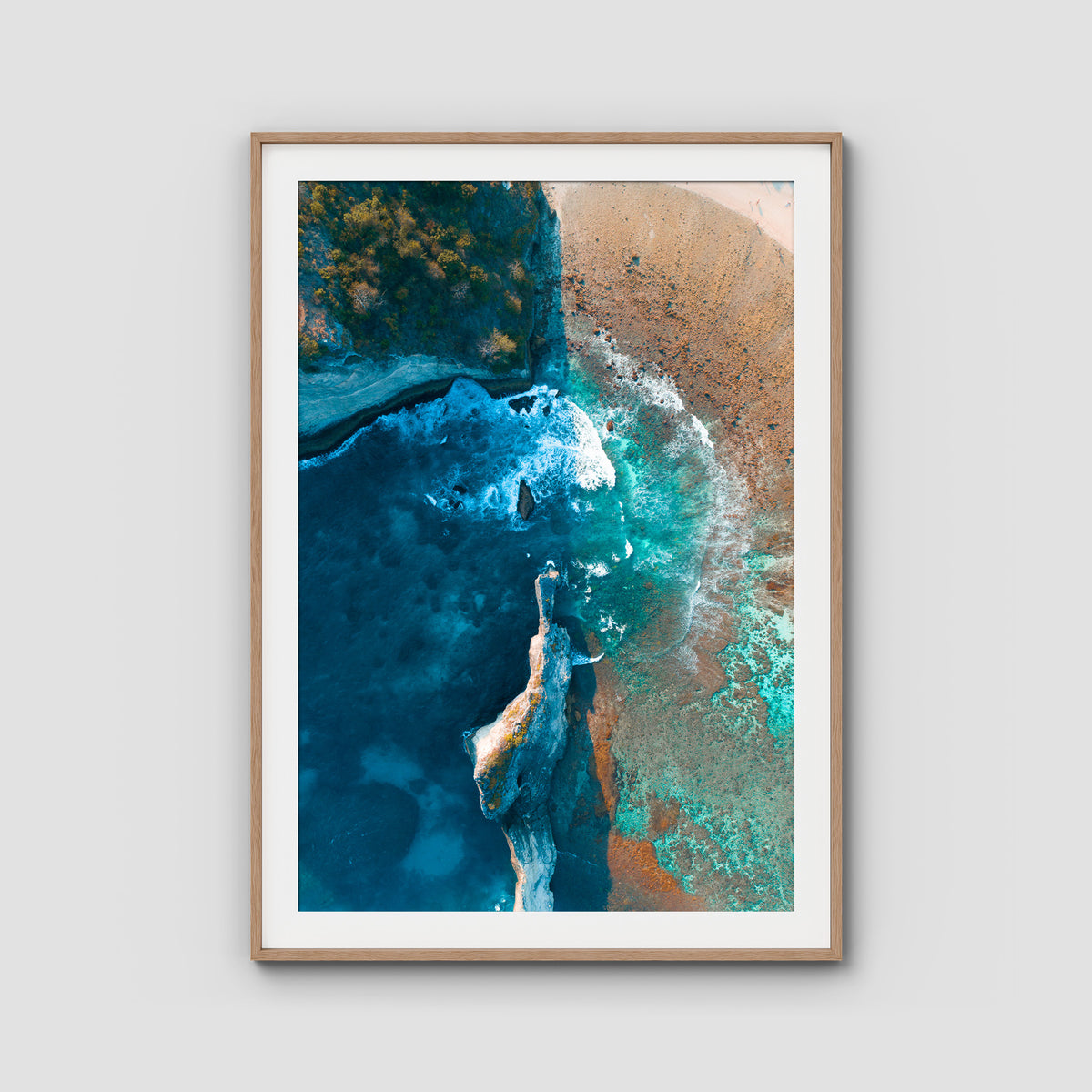Atuh Beach - Nusa Penida - Art Print - Traditional Frame - Raw Oak - Portrait