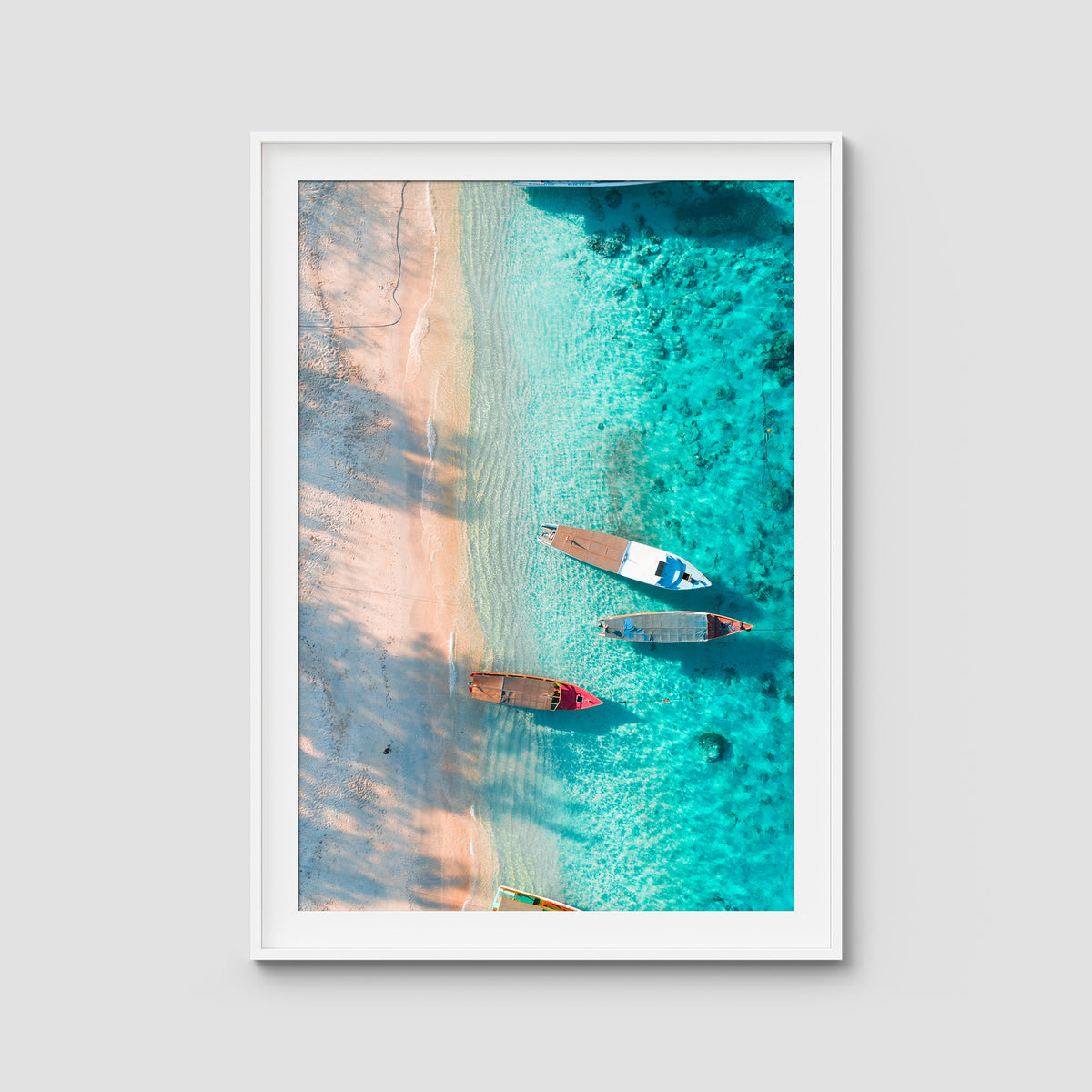 Gili T Island - Art Print - Traditional Frame - White - Portrait