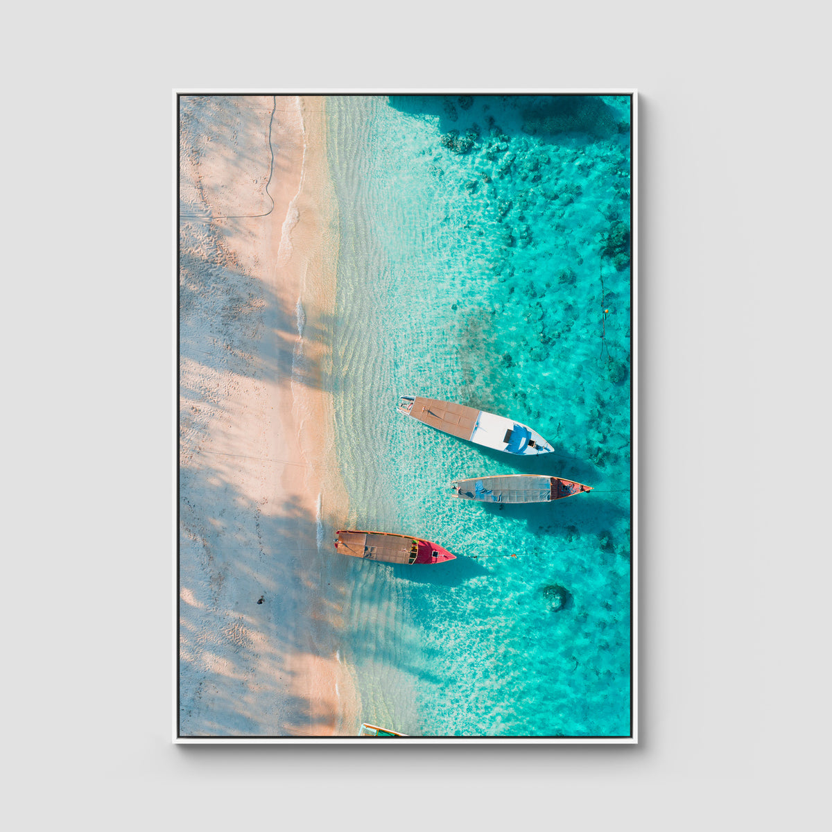 Gili T Island - Art Print - Float Frame Canvas - White - Portrait