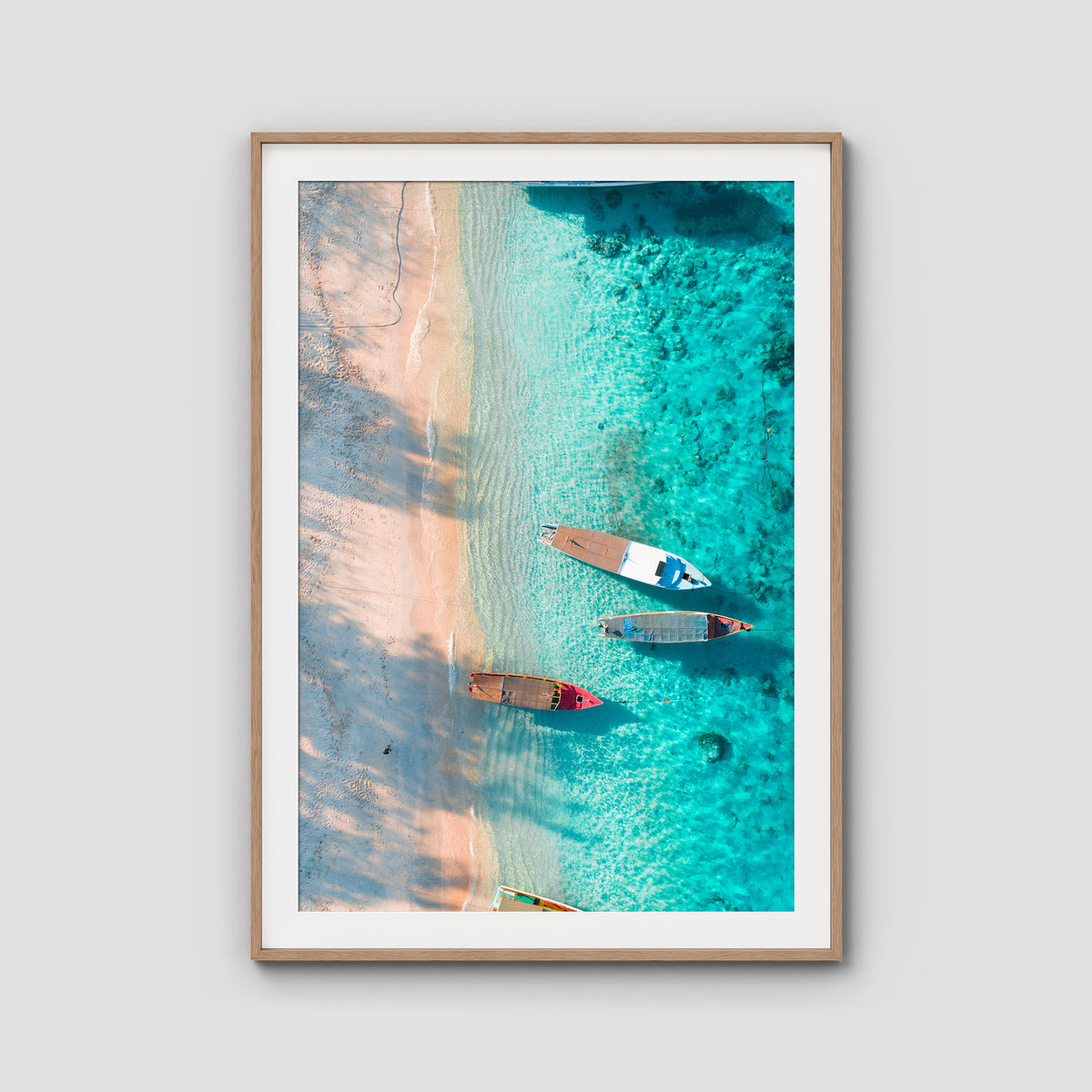 Gili T Island - Art Print - Traditional Frame - Raw Oak - Portrait