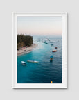 Gili T Island Sunrise ii - Art Print - Traditional Frame - White - Portrait