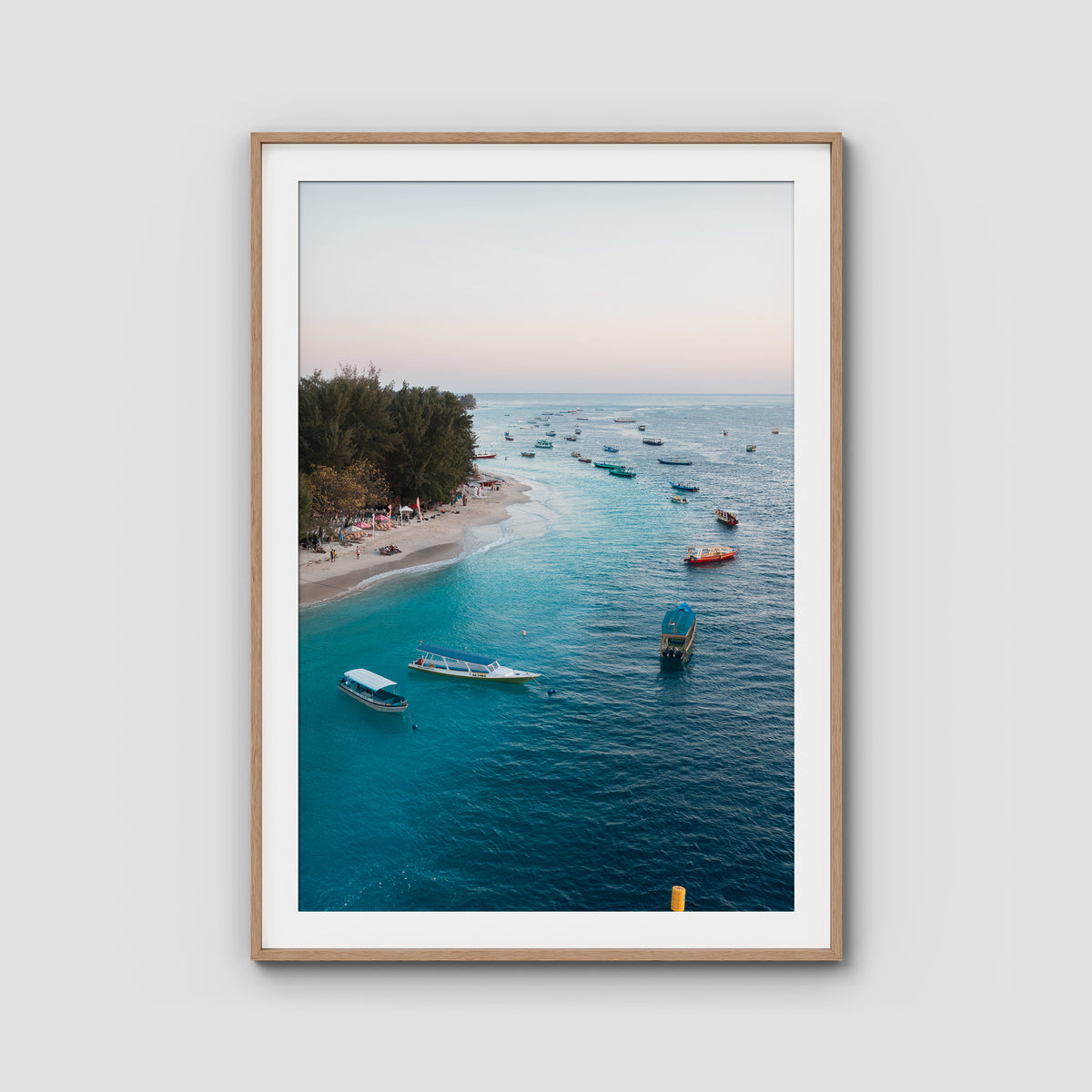 Gili T Island Sunrise ii - Art Print - Traditional Frame - Raw Oak - Portrait