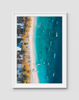 Gili T Boats - Art Print - Traditional Frame - White - Portrait