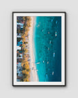 Gili T Boats - Art Print - Traditional Frame - Black - Portrait