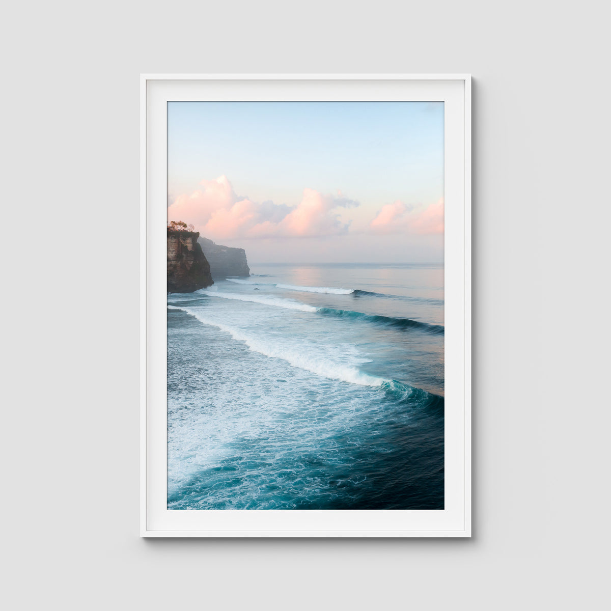 Uluwatu Sunsets - Art Print - Traditional Frame - White - Portrait