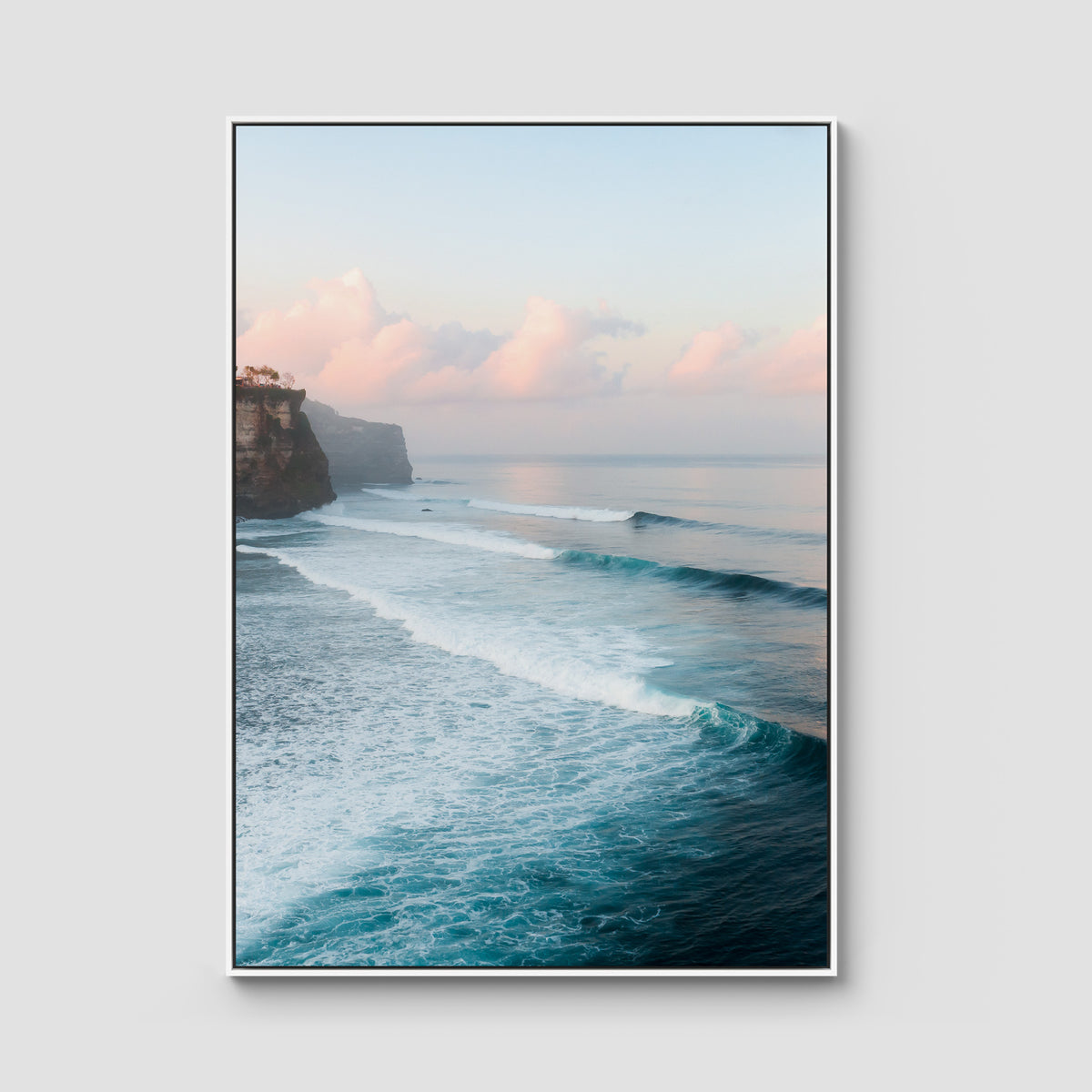 Uluwatu Sunsets - Art Print - Float Frame Canvas - White - Portrait