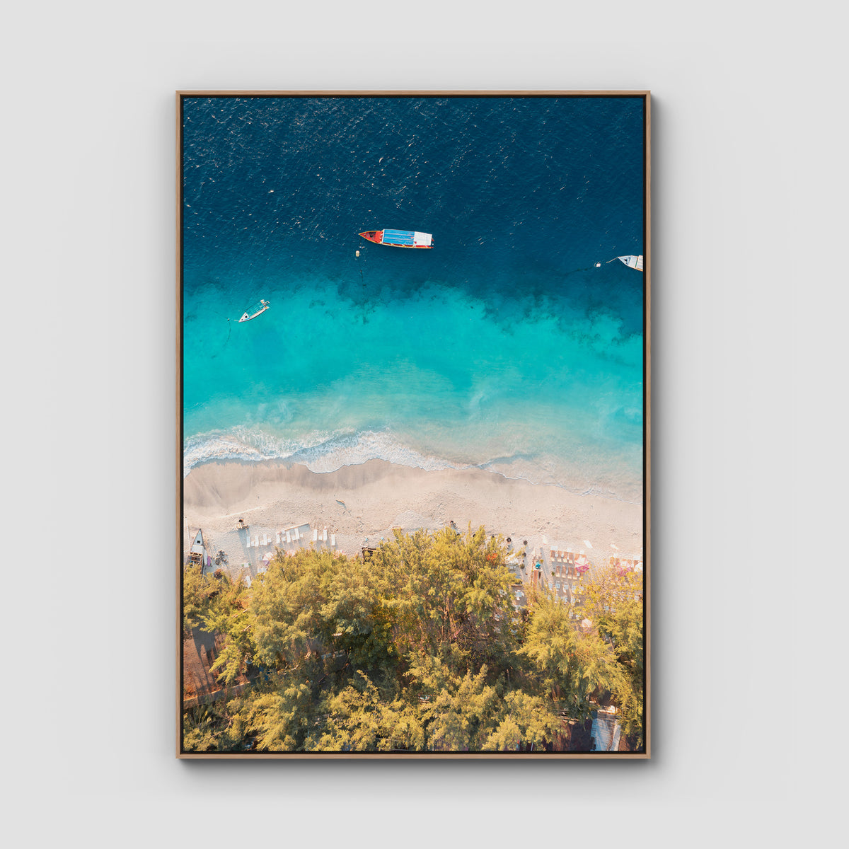 Gili T Tropical - Art Print - Float Frame Canvas - Raw Oak - Portrait