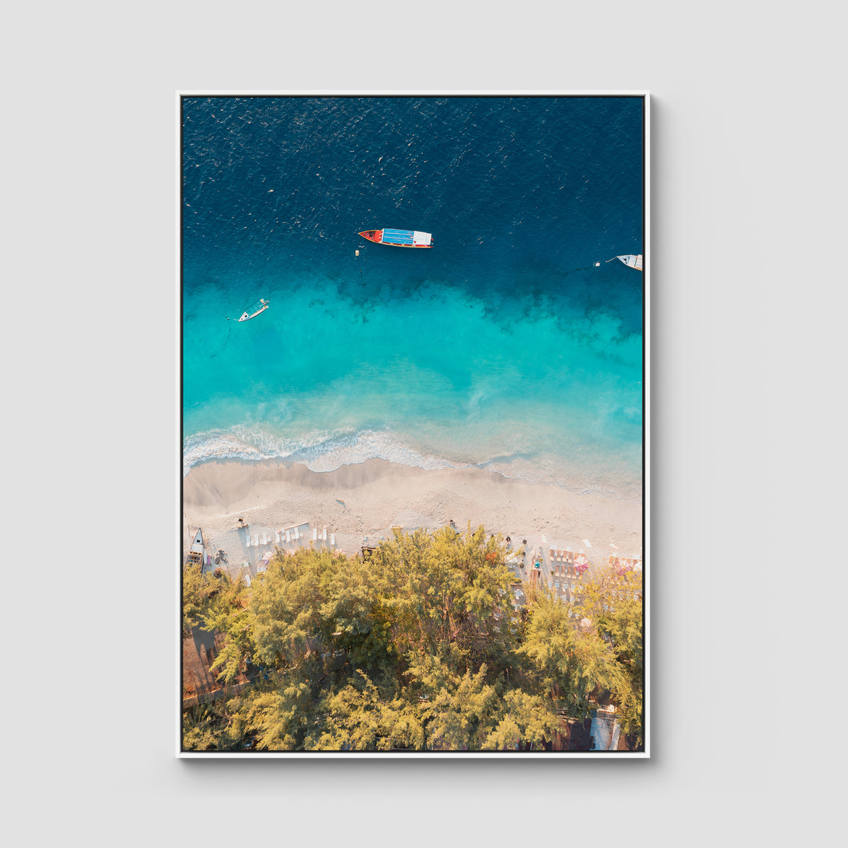Gili T Tropical - Art Print - Float Frame Canvas - White - Portrait
