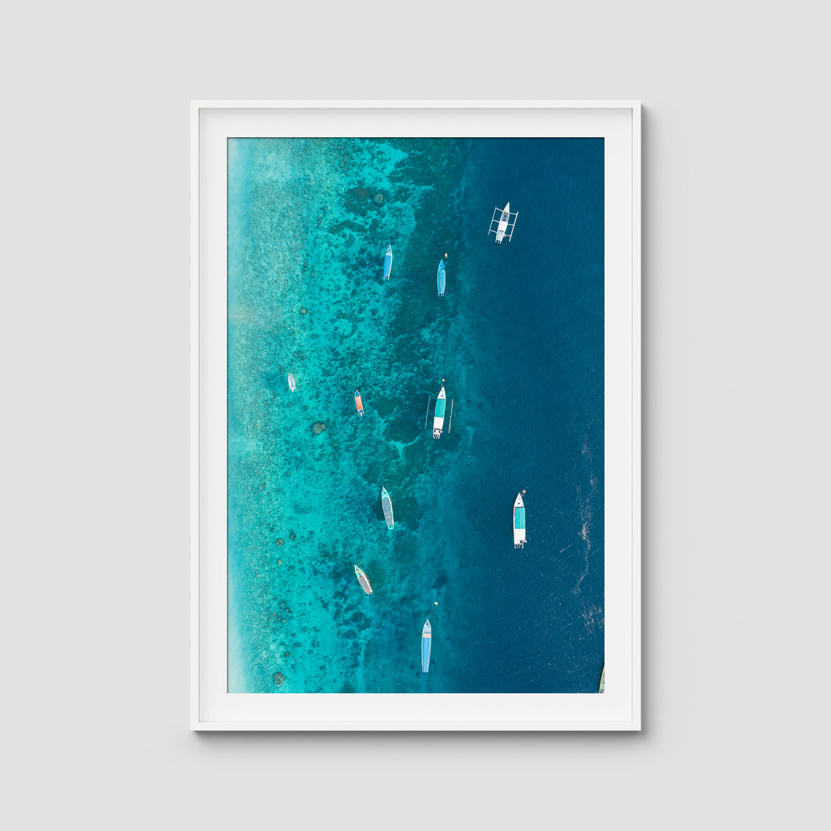 Gili T Bluewater - Art Print - Traditional Frame - White - Portrait