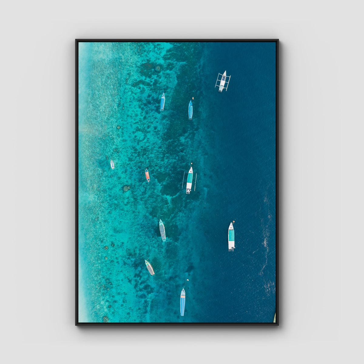 Gili T Bluewater - Art Print - Float Frame Canvas - Black - Portrait