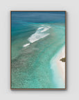Gili T Surf Break - Art Print - Float Frame Canvas - Raw Oak - Portrait