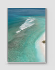 Gili T Surf Break - Art Print - Float Frame Canvas - White - Portrait