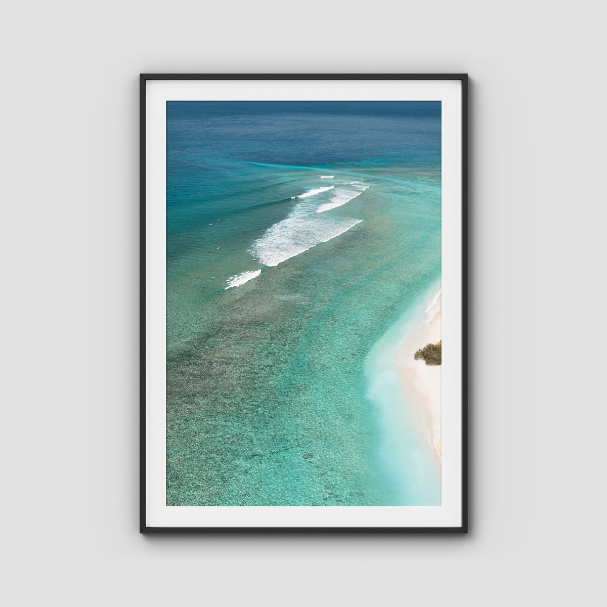Gili T Surf Break - Art Print - Traditional Frame - Black - Portrait
