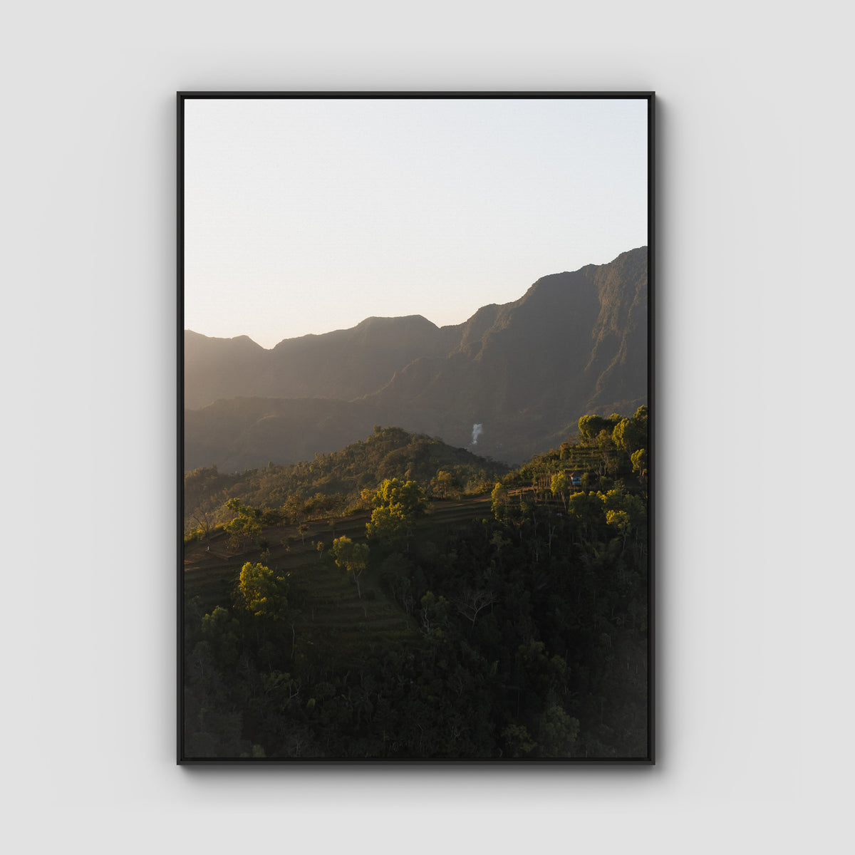 Jungle Morning Light - Bali  - Art Print - Float Frame Canvas - Black - Portrait