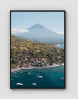 Amed & Mount Agung ii - Art Print - Float Frame Canvas - Black - Portrait