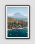 Amed & Mount Agung ii - Art Print - Traditional Frame - Black - Portrait
