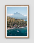 Amed & Mount Agung ii - Art Print - Traditional Frame - Raw Oak - Portrait