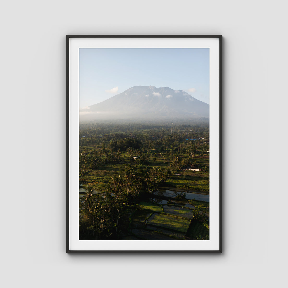Rice Paddy Sunset East Bali ii  - Art Print - Traditional Frame - Black - Portrait