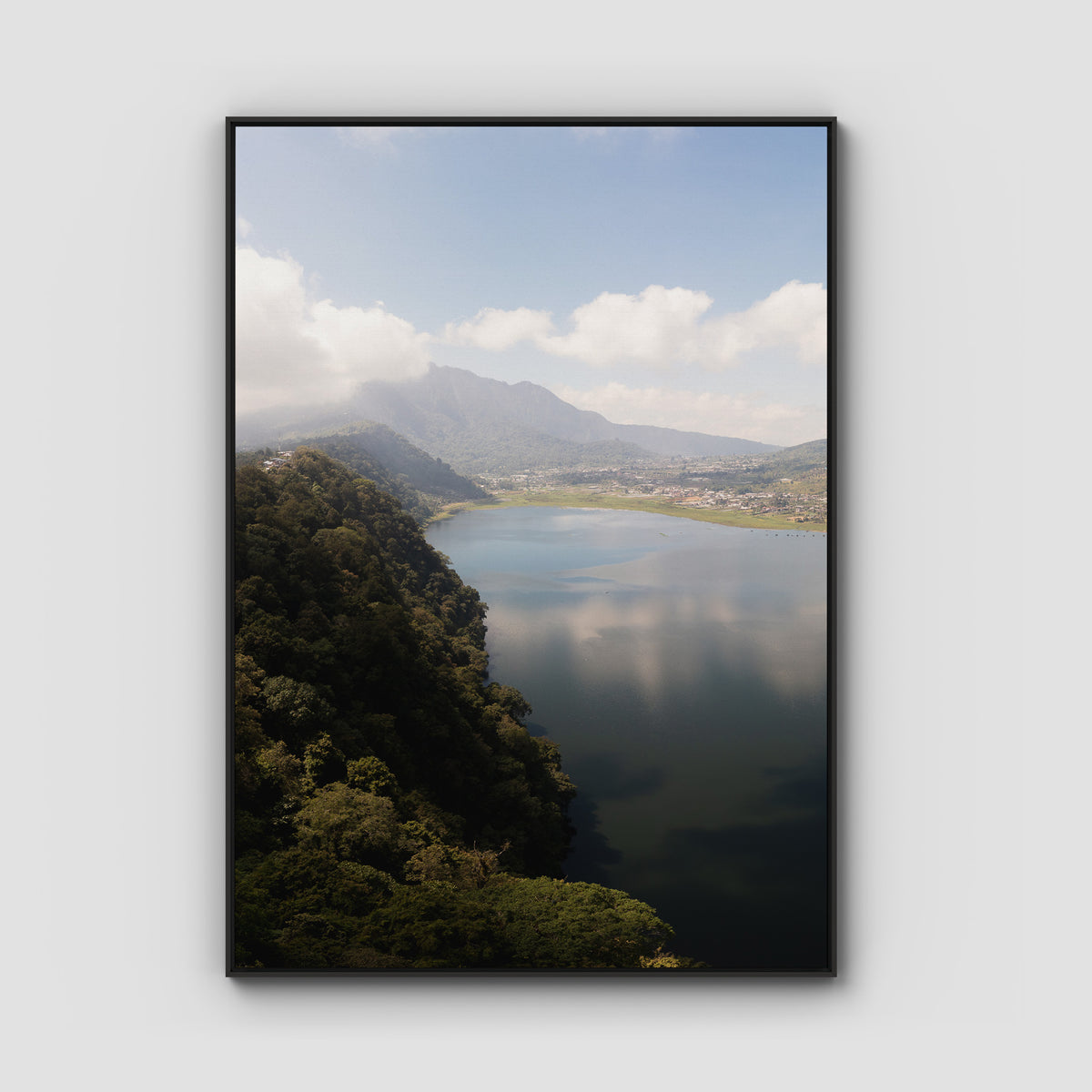Lake Batur Bali - Art Print - Float Frame Canvas - Black - Portrait