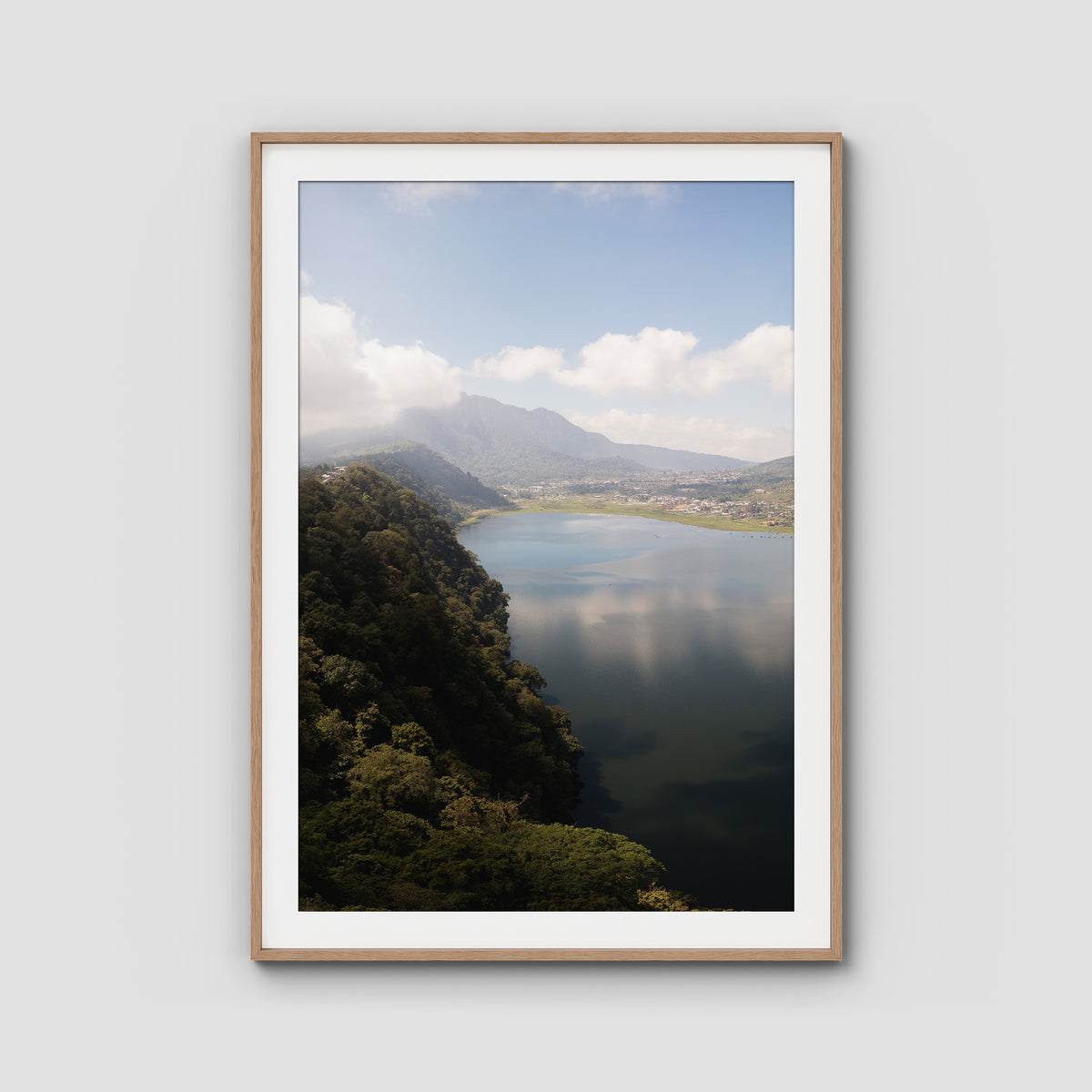 Lake Batur Bali - Art Print - Traditional Frame - Raw Oak - Portrait