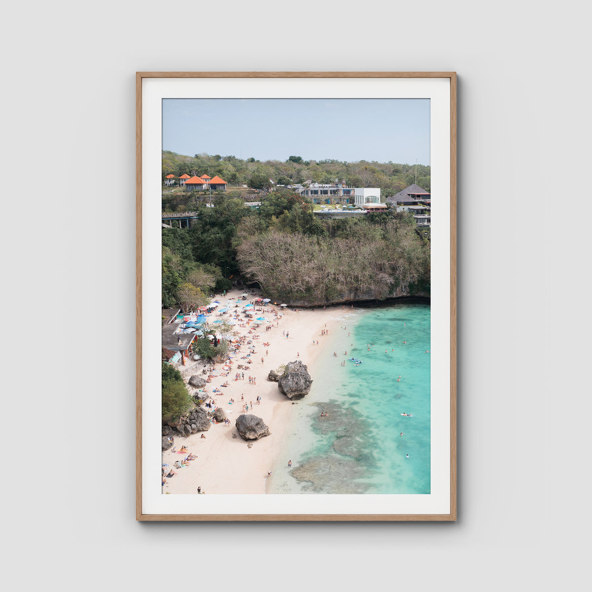 Padang Padang Beach ii - Art Print - Traditional Frame - Raw Oak - Portrait