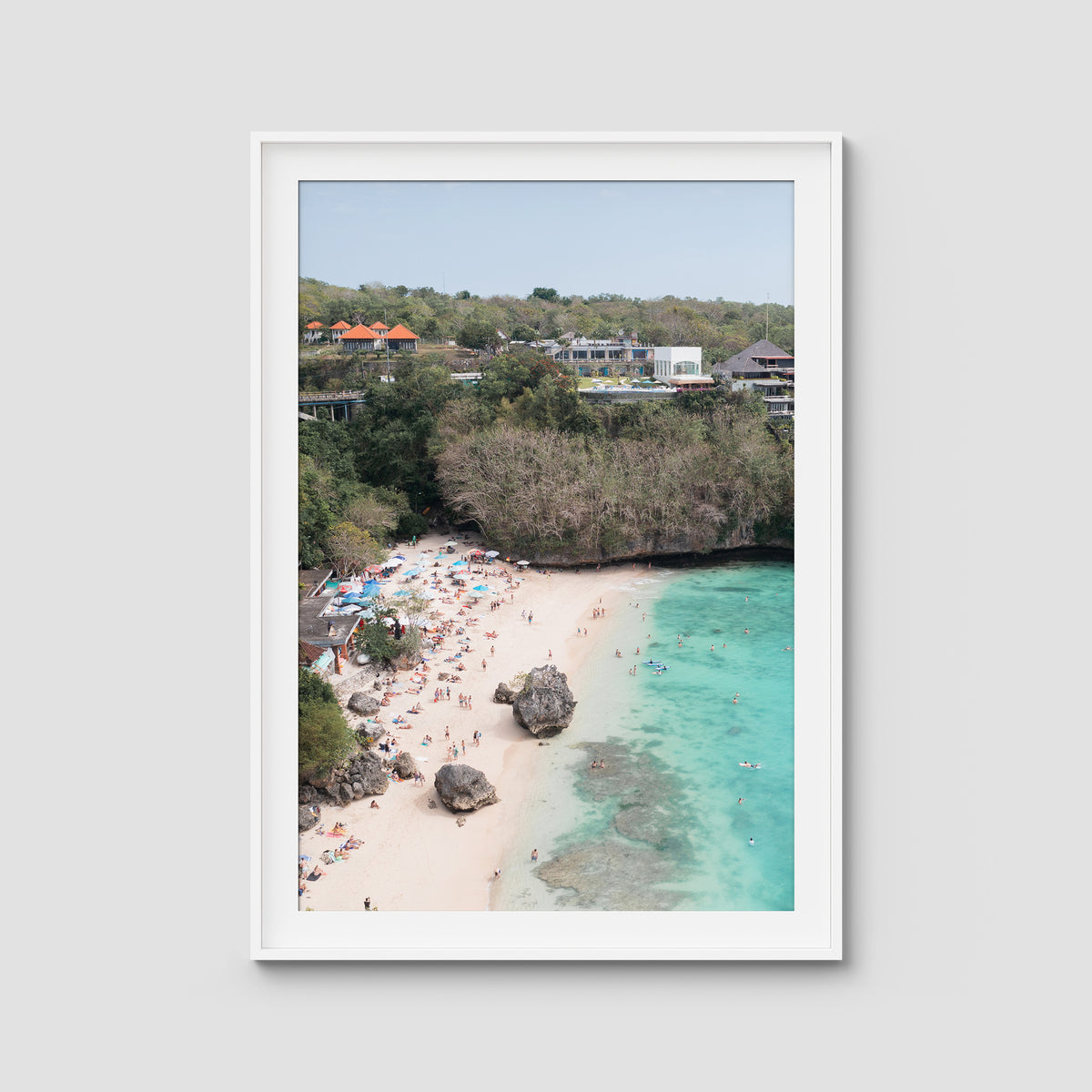 Padang Padang Beach ii - Art Print - Traditional Frame - White - Portrait