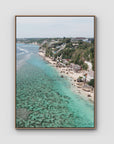 Padang Padang Coastline - Art Print - Float Frame Canvas - Raw Oak - Portrait