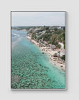 Padang Padang Coastline - Art Print - Float Frame Canvas - White - Portrait