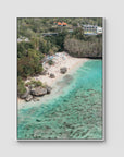 Padang Padang Aerial - Art Print - Float Frame Canvas - White - Portrait