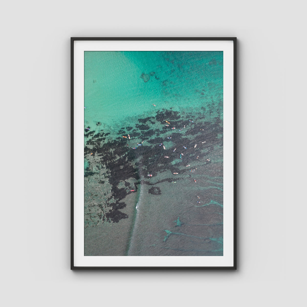Padang Padang Surfing - Art Print - Traditional Frame - Black - Portrait