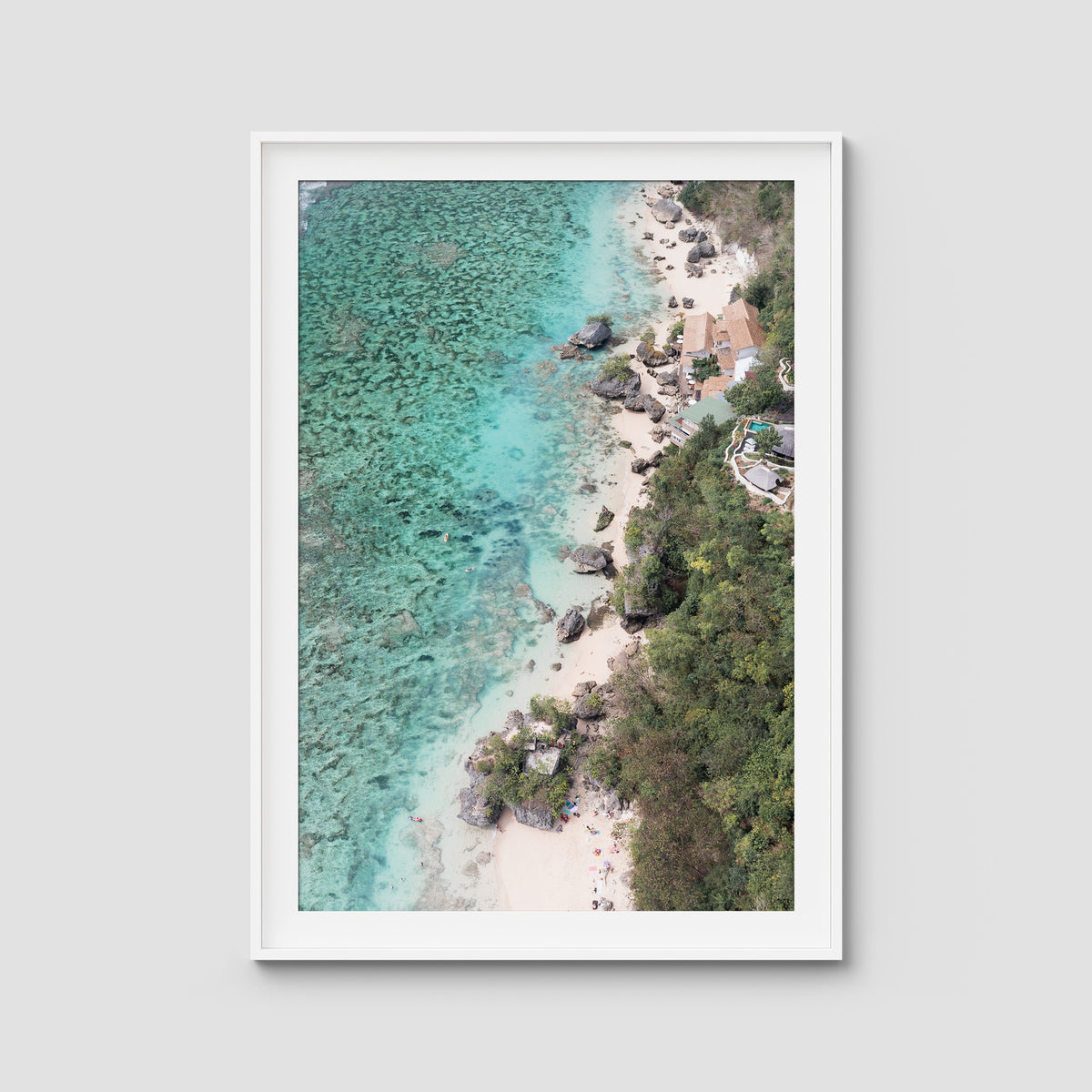 Padang Padang Coastline ii - Art Print - Traditional Frame - White - Portrait