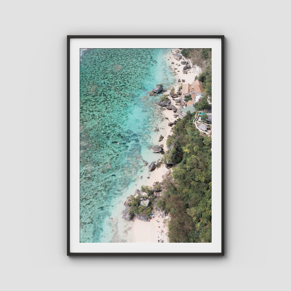 Padang Padang Coastline ii - Art Print - Traditional Frame - Black - Portrait