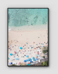 Padang Padang Beach Top Down - Art Print - Float Frame Canvas - Black - Portrait