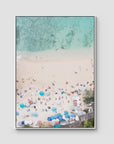 Padang Padang Beach Top Down - Art Print - Float Frame Canvas - White - Portrait