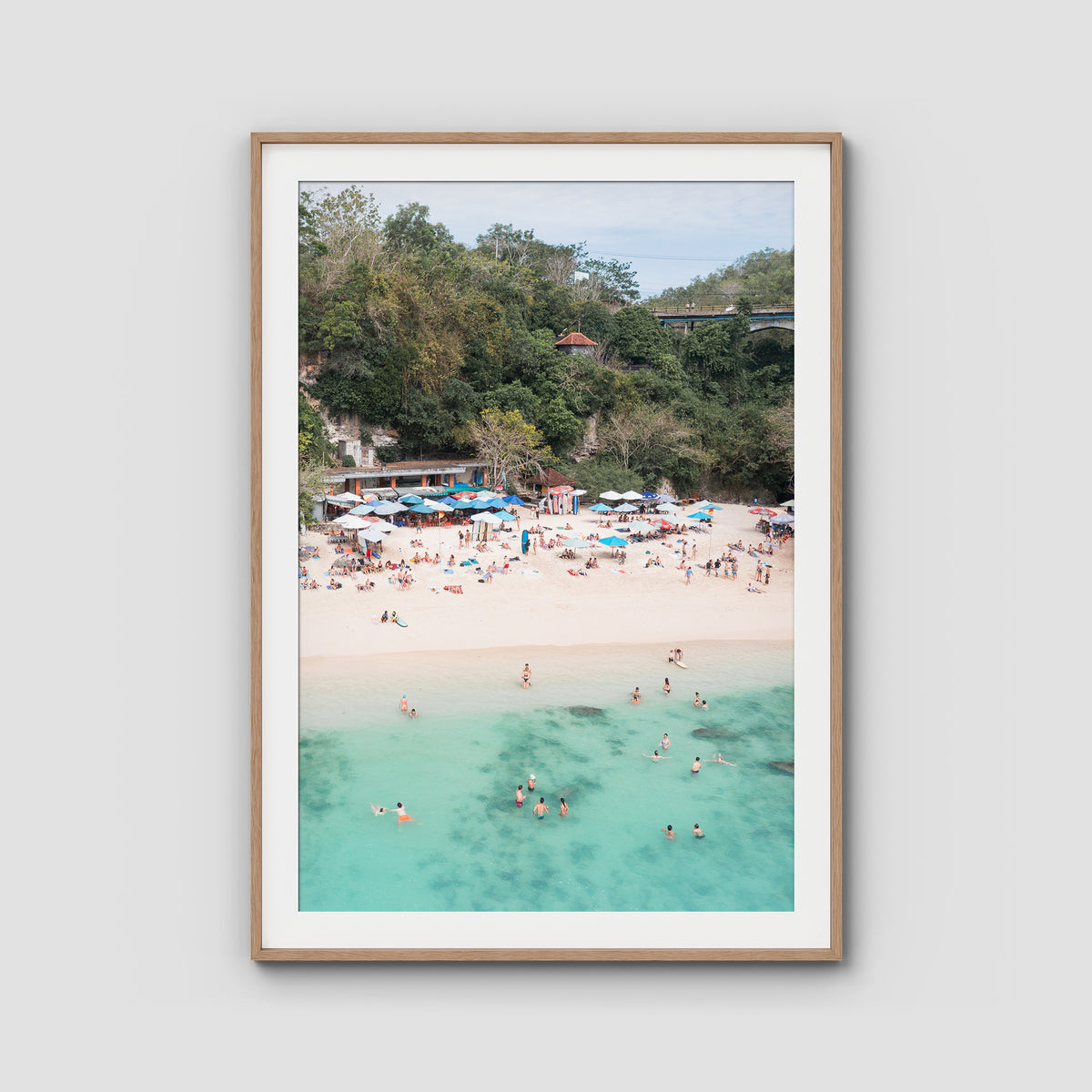 Padang Padang Beach - Art Print - Traditional Frame - Raw Oak - Portrait