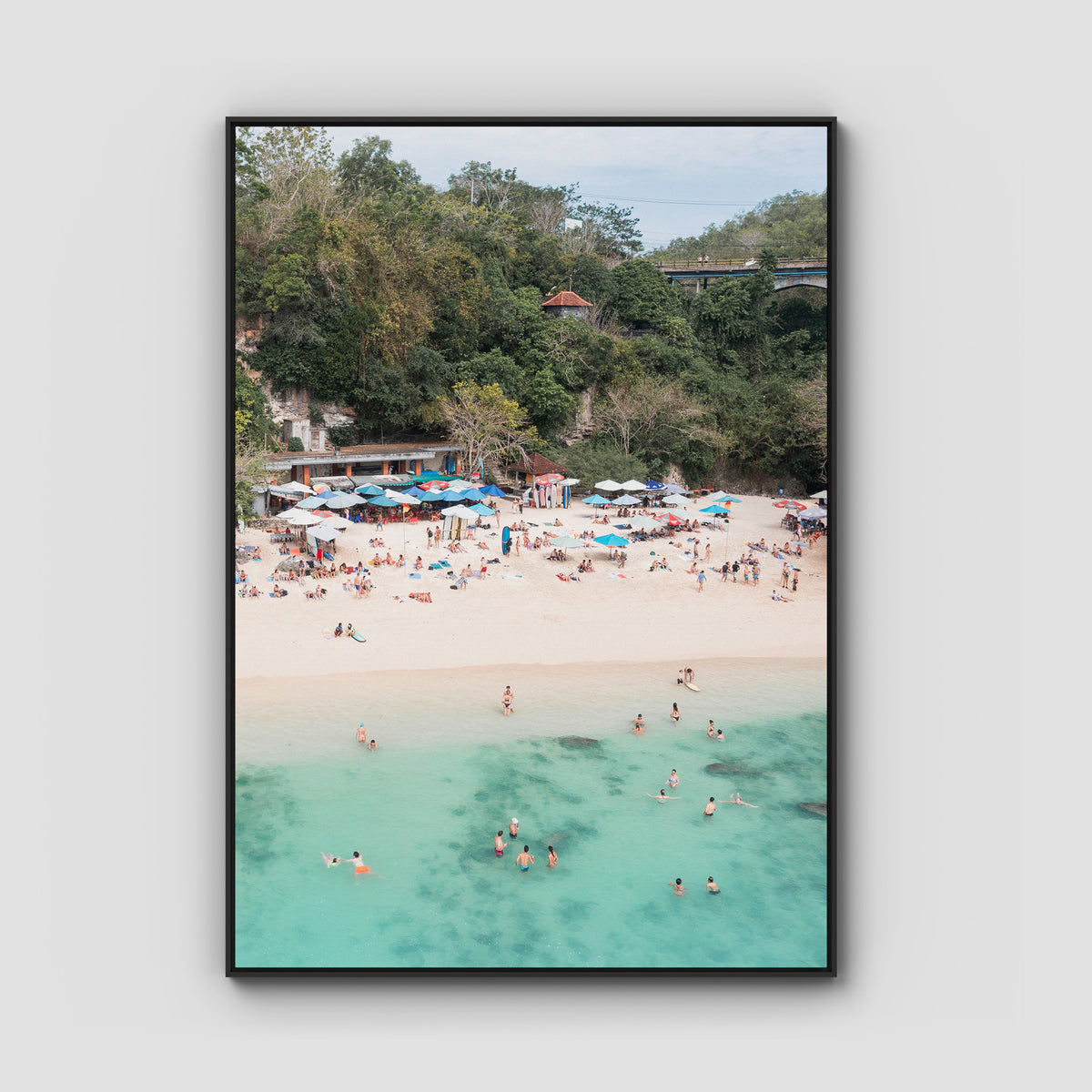 Padang Padang Beach - Art Print - Float Frame Canvas - Black - Portrait