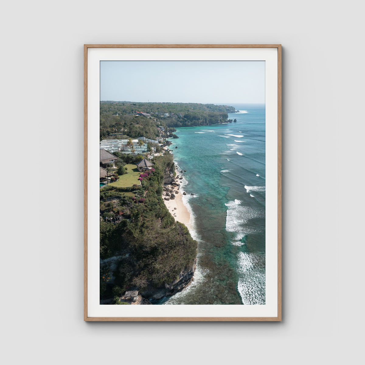 Resort Views - Uluwatu - Art Print - Traditional Frame - Raw Oak - Portrait