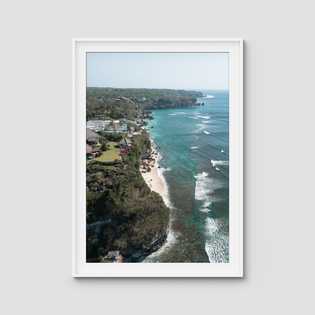 Resort Views - Uluwatu - Art Print - Traditional Frame - White - Portrait