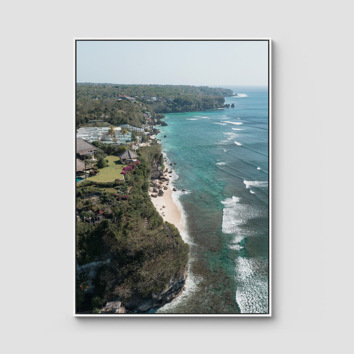 Resort Views - Uluwatu - Art Print - Float Frame Canvas - White - Portrait