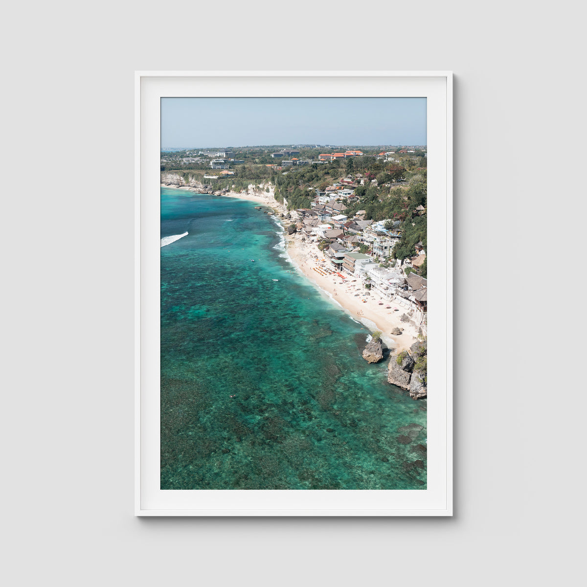 Bingin Reef - Art Print - Traditional Frame - White - Portrait