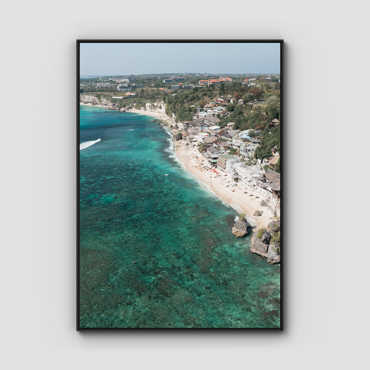 Bingin Reef - Art Print - Float Frame Canvas - Black - Portrait