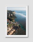Single Fin Uluwatu  - Art Print - Traditional Frame - White - Portrait