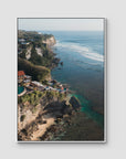 Single Fin Uluwatu  - Art Print - Float Frame Canvas - White - Portrait