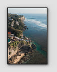 Single Fin Uluwatu  - Art Print - Float Frame Canvas - Black - Portrait