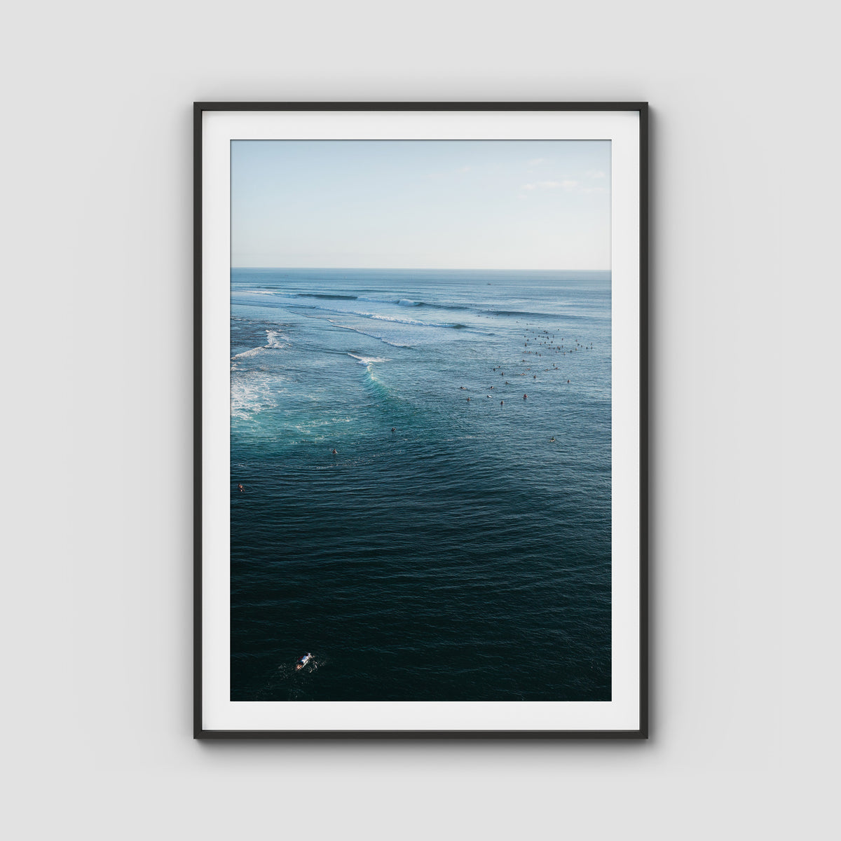Surf Lineup Uluwatu  - Art Print - Traditional Frame - Black - Portrait